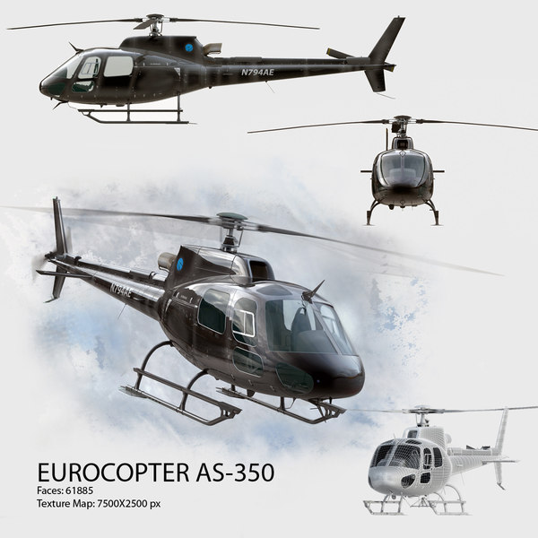 3d model of eurocopter 350 - Eurocopter AS 350 Black... by Galva858